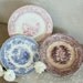 RESERVED FOR CHARLIE - Antique Transferware Plates Blue Purple Red