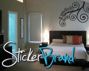 Vinyl Wall Decal Sticker Swirl Floral Branch 414