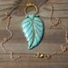 leaf necklace, stone pendant, Bohemian necklace, turquoise leaf necklace, tribal necklace, turquoise jewelry, carved stone necklace