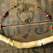 Tribal Necklace, Bohemian Driftwood Necklace painted with gold and white stripes, boho jewelry