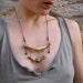 Driftwood Necklace, rustic tribal necklace with driftwood pendant and brass chain