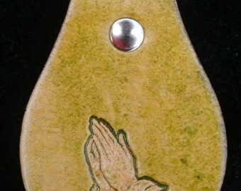 Leather Key Fob w/ Praying Hands