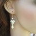 Wedding Pearl Earrings, Ivory Swarovski Pearls, Bridal Rhinestone Earrings, Pearl and Rhinestone Earrings, Pear Shape, DYAN