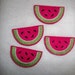 Ready to Ship) Machine Embroidered Hand made (4) Felt Watermelon Snap clip Embellishments / appliques