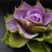 Lavender and Apple Green Felt Flower Brooch