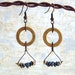 Druzy Pyrite Earrings - rough pyrite nuggets hang from bright brass gears - Industrial Earrings - Druzy earrings