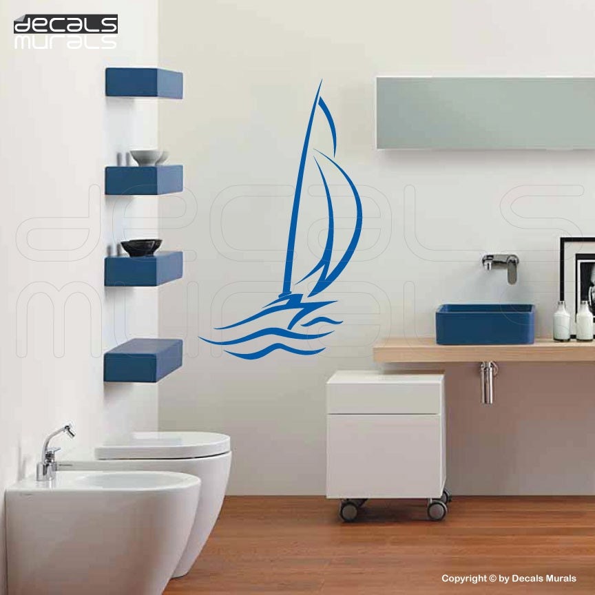 Wall decals ABSTRACT SAILBOAT large wall art stickers by