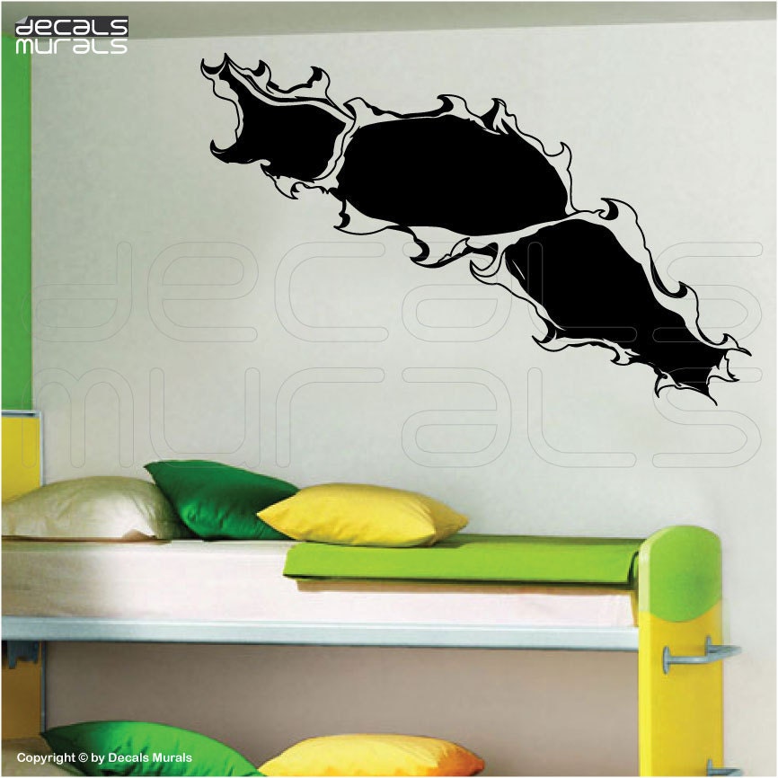 Wall decals HOLE IN A WALL Humor surface graphics Interior