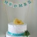 Mr & Mrs Cake Bunting- Wedding Cake Topper- You Choose Color