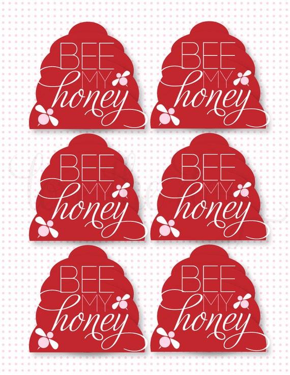 Valentine PRINTABLE Gift Tag 'Be My Honey' INSTANT DOWNLOAD by Love The Day Il_570xn