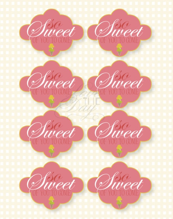Ice Cream Party PRINTABLE So Sweet Favor Tag (INSTANT DOWNLOAD) by Love The Day Il_570xn
