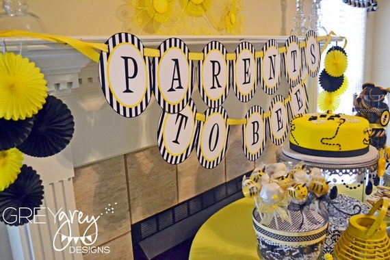 Baby Bee Shower PRINTABLE "Parents To Bee" Banner (INSTANT DOWNLOAD) from Love The Day Il_570xn