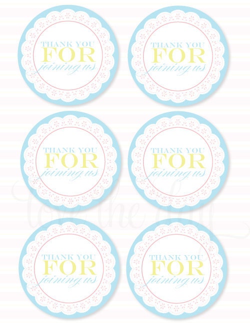 Frilly Tea Party PRINTABLE Favor Tags INSTANT DOWNLOAD by