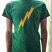 Sale - Lightning Bolt on Kelly Green T-Shirt Mens/Unisex