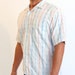 80s vintage white and pastel southwestern print stripes Miami Vice mens shirt - Sergio Valente short sleeve summer shirt- large