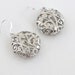 Filigree Cage Earrings, silver filigree flower cage charm dangle, delicate jewelry, by balance9