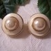 Pearl Beige Clip On Earrings Gold Tone Vintage Erwin Pearl Domed Round Striped