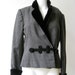 Vintage 1980s Oscar De La Renta Gray and Black Velvet Jacket