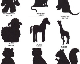 Scrapbook Embellishments Paper Cut-Outs B - 8 Silhouettes of Your Choice Animals Nature Zoo Farm Jungle Crafts Decorations Party Nature
