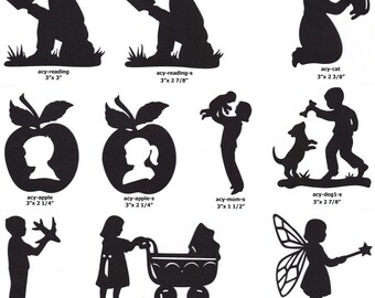 Scrapbook Embellishments Paper Cut-Outs B - 6 Silhouettes of Your Choice - Kids Activities Playtime Models Animals Nature