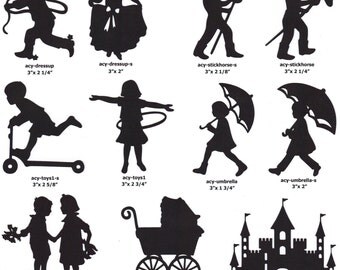 Scrapbook Embellishments Paper Cut-Outs B - 6 Silhouettes of Your Choice - Kids Activities Playtime Models Animals Nature