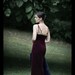 Oxblood red purple Velvet Gothic dress with Gold embroidery
