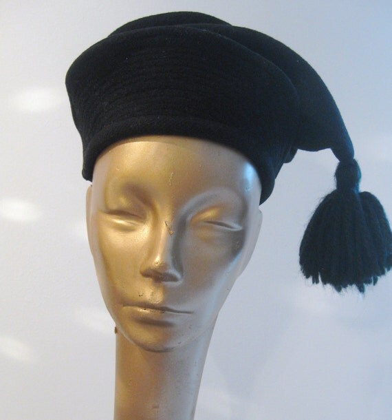 fabulous VTG <b>Amy Down</b> black wool hat - il_570xN.310654224