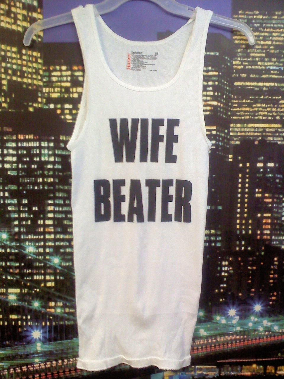 white beater tshirt