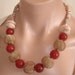 RESERVED FOR GW: Ashira Fun Rich Carnelian with Big Gold Toned Mesh Beads Necklace