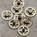 Vintage clock brass gears -- set of 8 -- D14