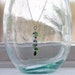 Tourmaline necklace, green, dainty, gold, silver, wire wrap