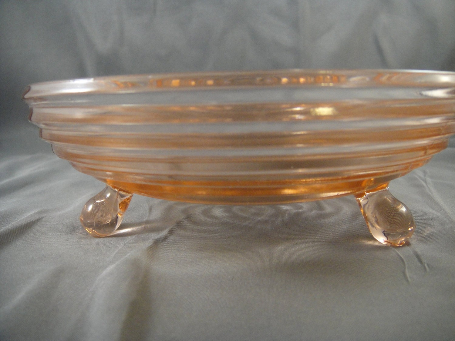 Pink Depression Glass Manhattan Horizontal Ribbed Pattern