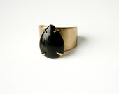 The Black Drop ring, adjustable