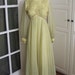 ON SALE - Vintage 50s Yellow Chiffon Juliet Dress with Beaded Bodice, Wedding Gown, Prom, Size S/M