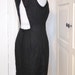 60s Dress, Open Back, Black, Linen, Wiggle, Hourglass, Mini, LBD, Size S/XS