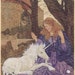 Beauty with Unicorn - Beauty and the Beast Vintage Michael Hague Print from Book - BB7