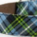Navy Blue Tartan Dog Collar
