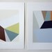 Small geometric screenprint, an original handmade work of art in lovely spring colours.