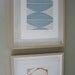 Seeds abstract screenprint. Original hand pulled simple design in duck egg blue and cream