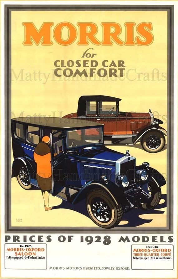 Morris Oxford Cars 1930s Art Deco Print Advertising by ...