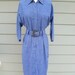 1980s blue and black cheetah print midi dress