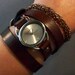 Wrap Around Leather Watch, Womens Watches, Boho Leather Watch, Leather Bracelet Watch, Brown Leather Watch, Stacking Bracelet Watch, Chains