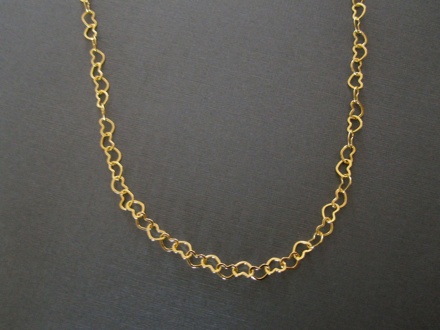 Gold Heart Chain Necklace