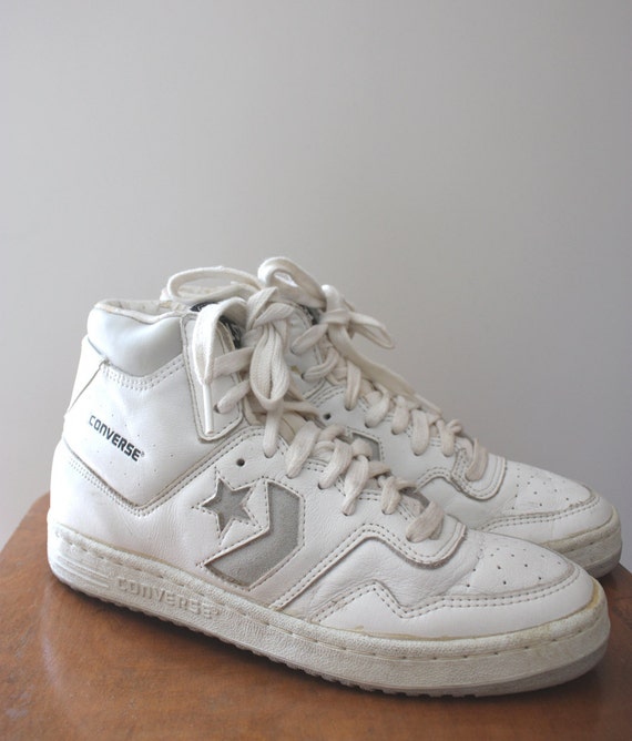 Vintage 80s Converse Star Tech White Leather by WaysideFlower