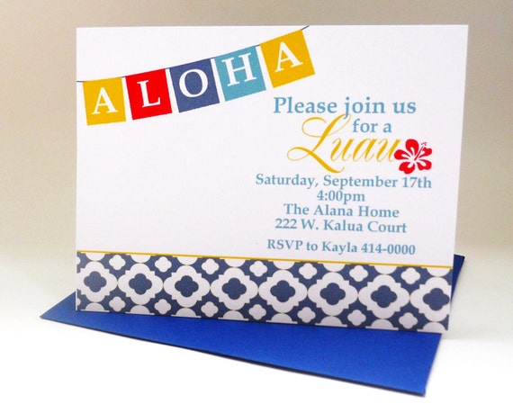 Luau Invitation Hawaiian Party Il_570xn