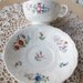 Floral Tea Cup and Saucer Cheerful Coffee Cottage Chic /