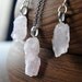 Natural Rose Quartz Necklace And Earrings Jewelry Set - Gift Wrapped - Silver Plated - OOAK - Black Friday