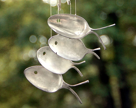 1800's Silver Spoon Fish Wind Chimes