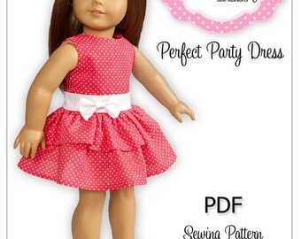 PDF Sewing Pattern for 18 Inch American Girl Doll Clothes - Perfect Party Dress ePattern