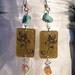 Khaki Floral Turquoise Beaded earrings